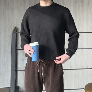 남자스웨터 오버핏 두꺼운 캐시미어 남자 니트 착용 후기 | 사이즈/핏 총정리 - 상품 이미지 4