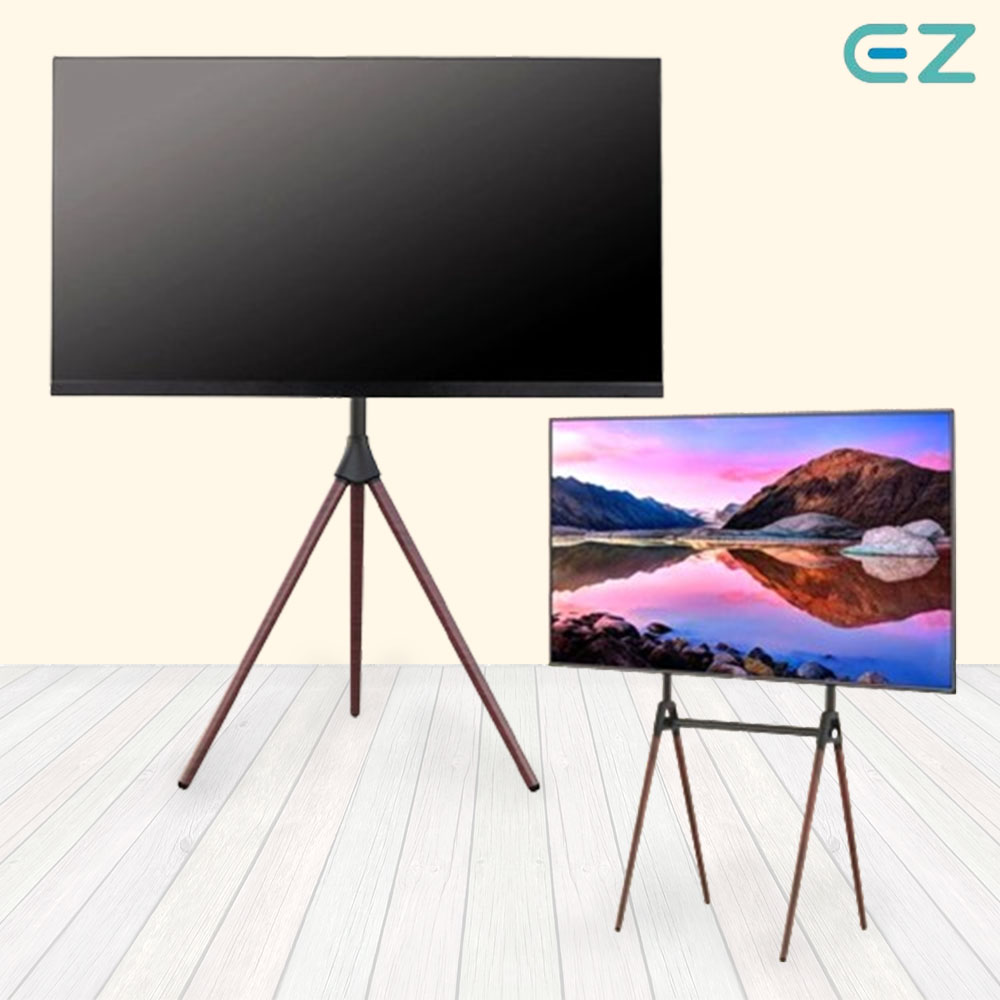 EZ 이젤형 TV 스탠드 거치대 이동식 원목다리 삼성 LG 호환 65/70인치까지 제품 이미지