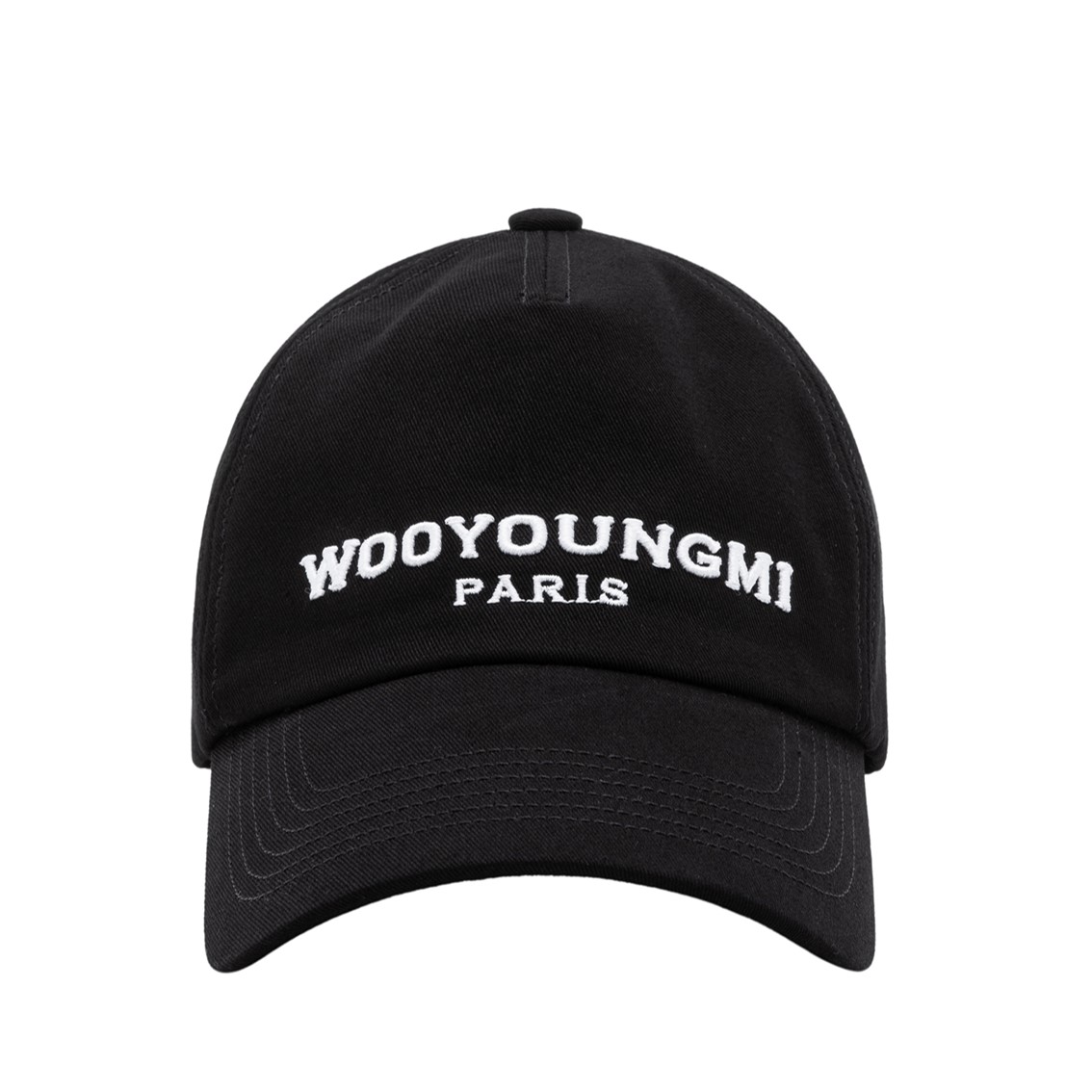우영미 모자 엠브로이드 자수 로고 볼캡 블랙 - 상세 이미지 2