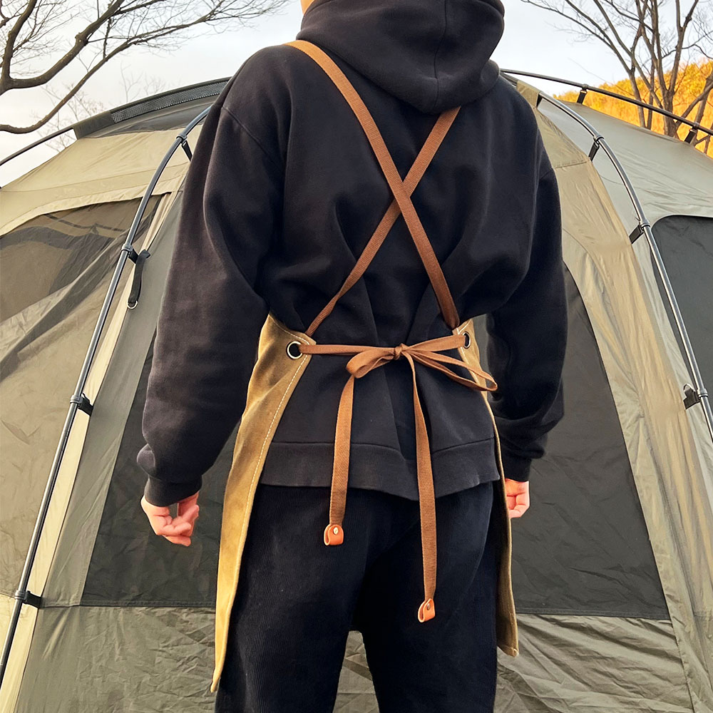 BP 캠핑 앞치마 바베큐 요리 캔버스 수납 조끼 - 상세 이미지 4