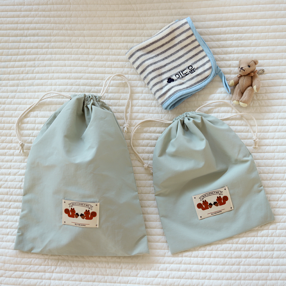 올포홈 소프트 다용도 파우치 스트링 방수 어린이집 여벌옷 준비물