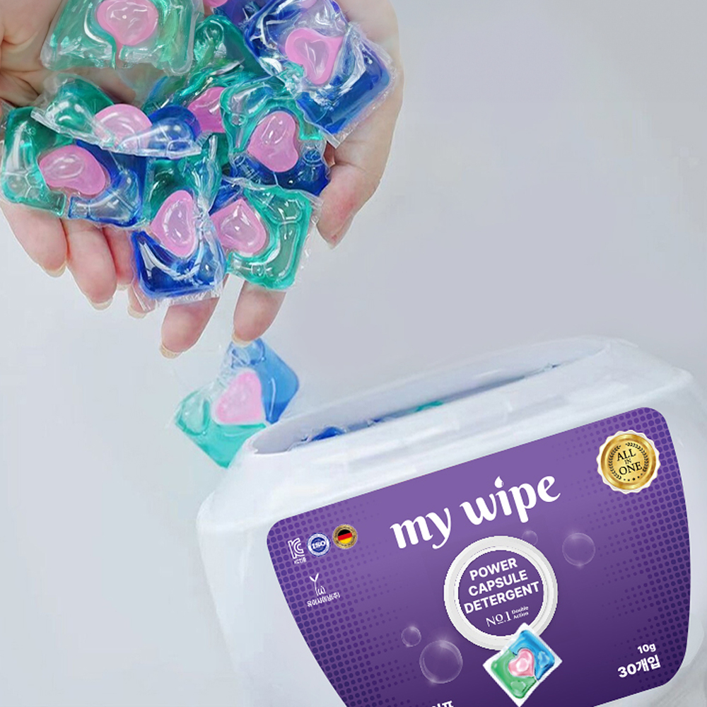 마이와이프 파워캡슐 세탁세제 30개입 다우니향 일반/드럼겸용 4in1 멀티효과세제