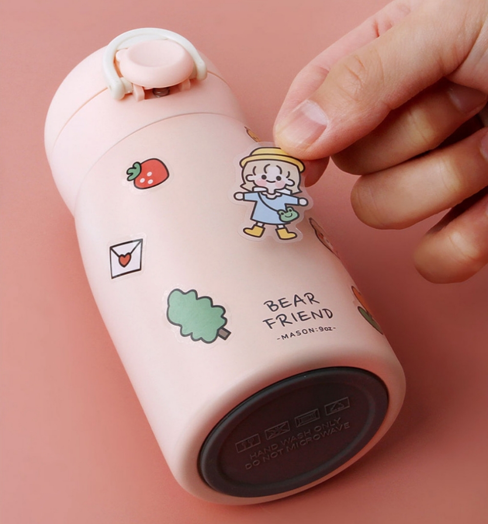 어린이 미니 보온병 초등학생 유치원 원터치 텀블러 물병 260ml