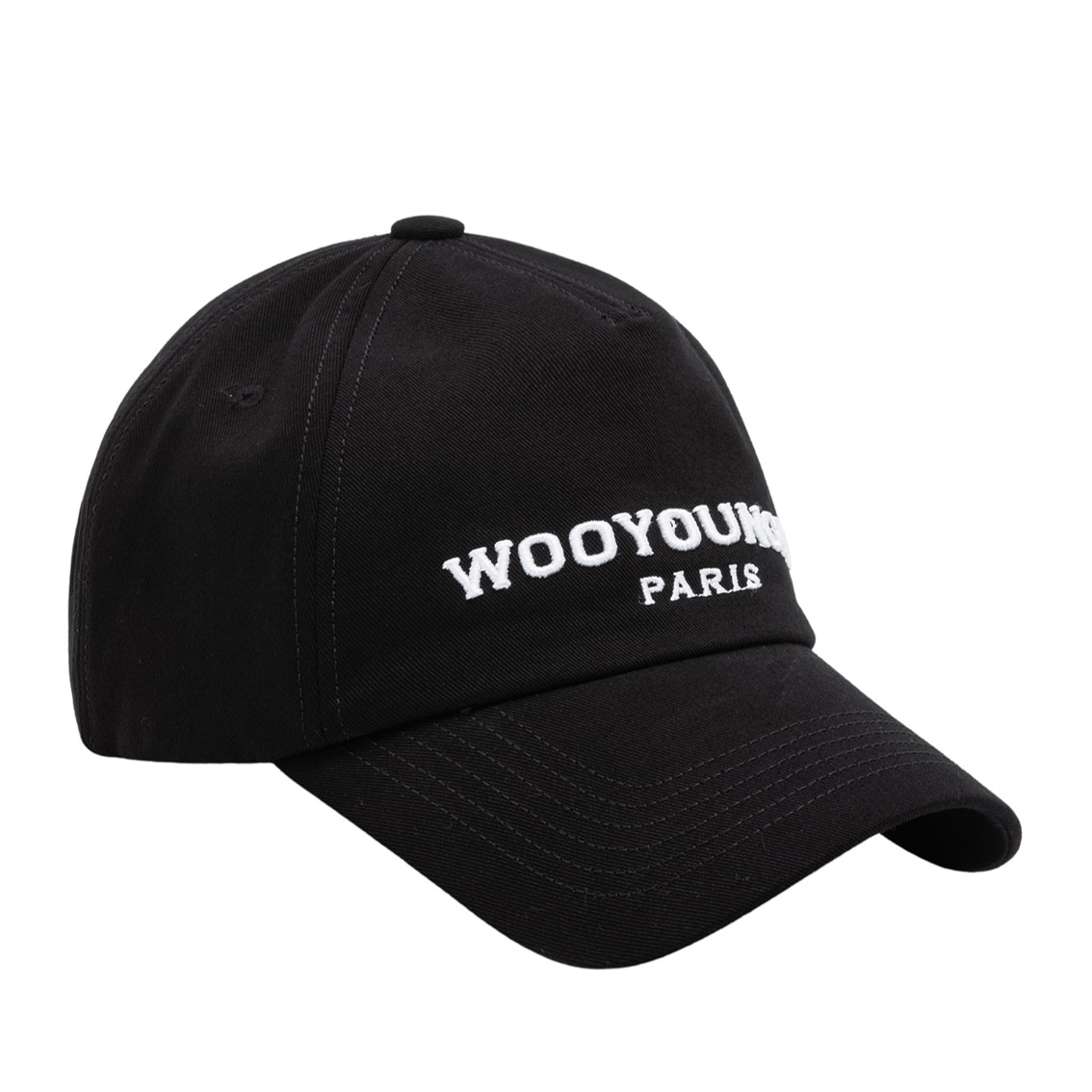 우영미 모자 엠브로이드 자수 로고 볼캡 블랙 - 상세 이미지 3