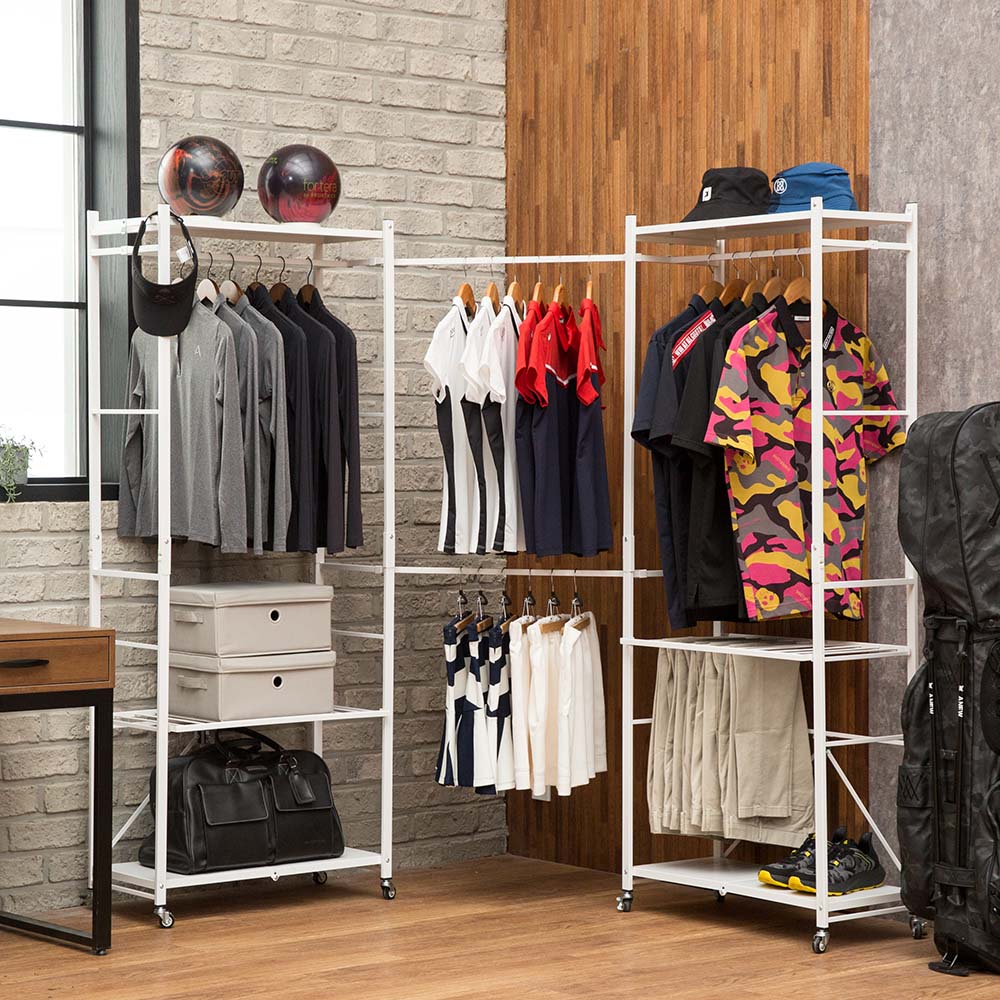 올맘 무조립 시그니처 드레스룸 시스템행거/2개세트 모션봉구성