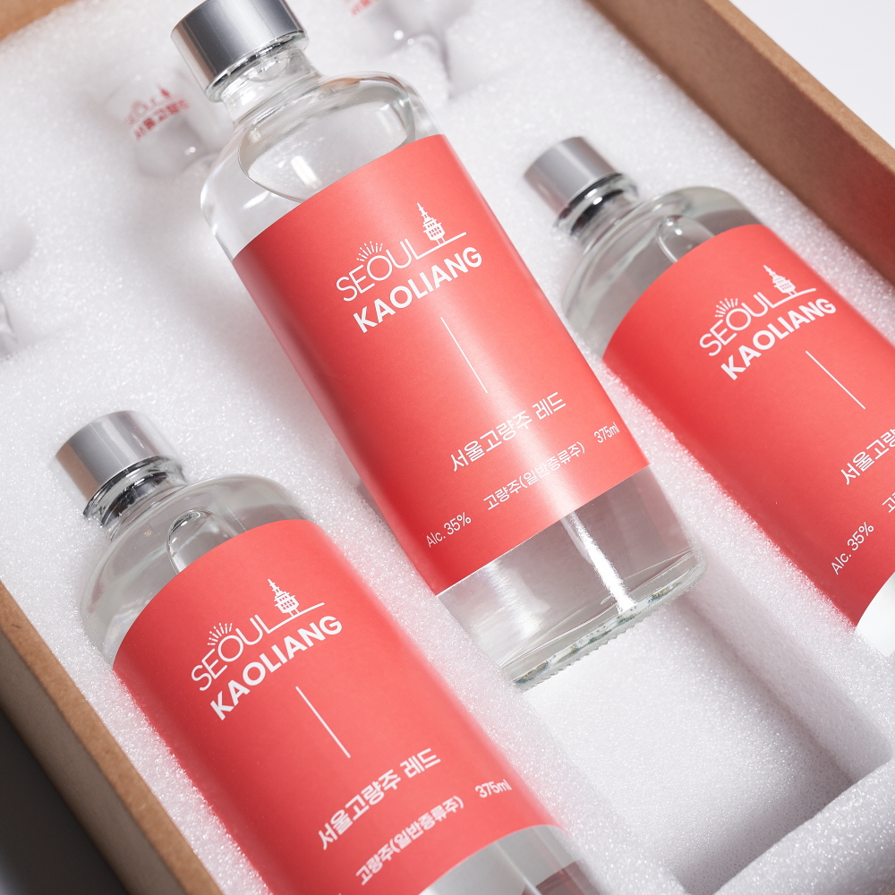 서울고량주 레드 선물 세트 35도 375mlx3병 한국 고량주(전용잔3, 쇼핑백) - 상세 이미지 3