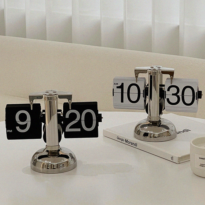 부이 아날로그 플립 시계 탁상형 감성 인테리어 레트로 소품