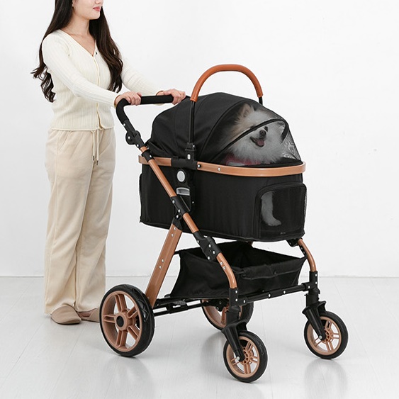 강아지 웨건 펫 유모차 애견 웨건 중형견 개모차 원터치 개모차