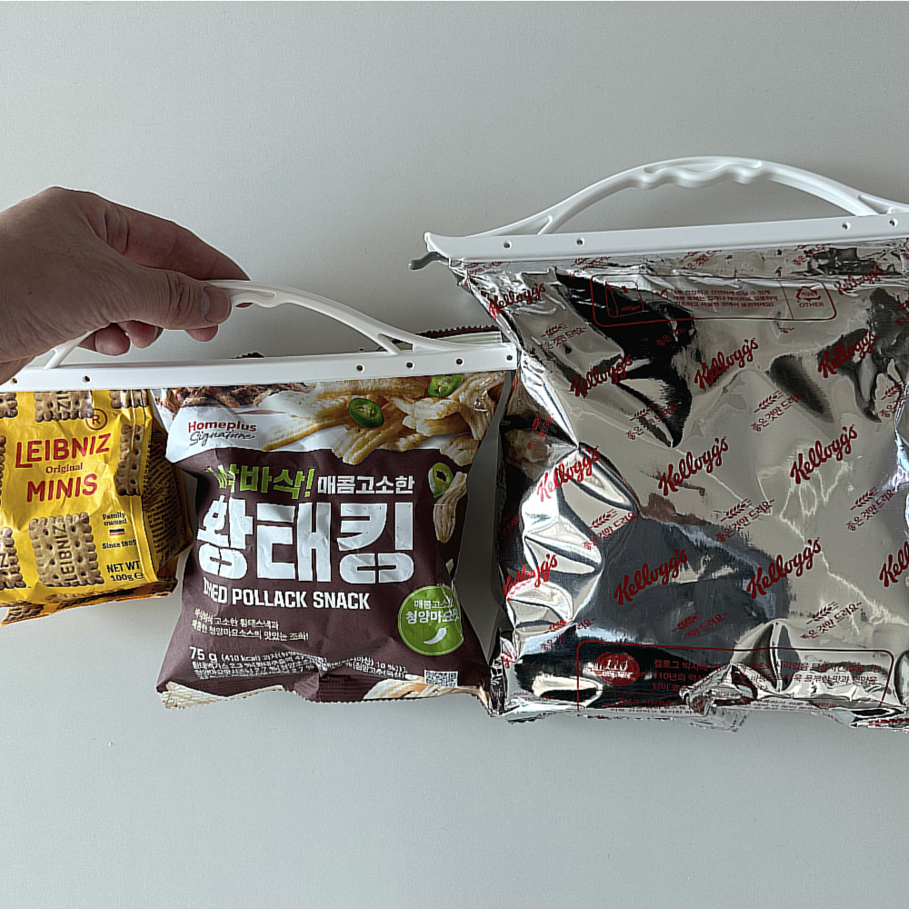 화이트 손잡이 스낵 밀봉 밀폐 집게 클립 씰링 60초인테리어 - 상품 이미지