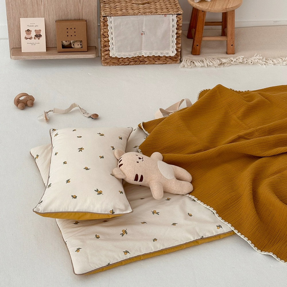 마롤로뜨 30수 순면 어린이집 낮잠 패드 + 이불 + 베개 4종SET 신생아 세트