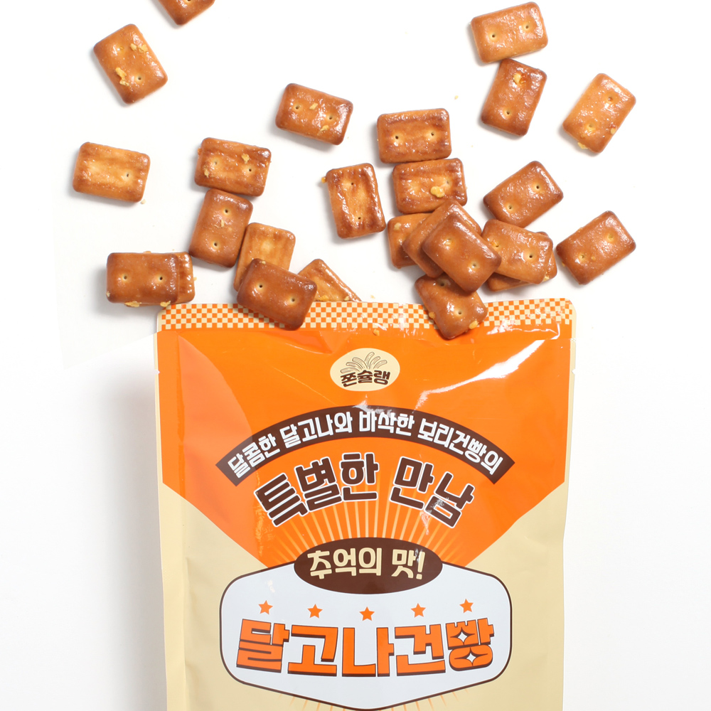[별사탕 찾기는 그만] 쫀슐랭 보리건빵 군것질 달고나 220g, 5개