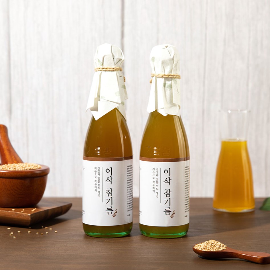이삭방앗간 저온압착 통참깨 100% 참기름 300ml+300ml
