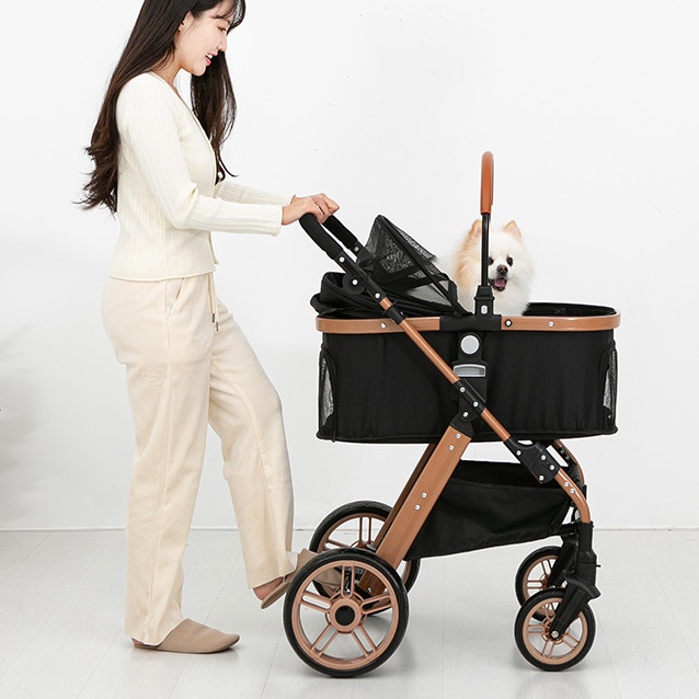 강아지 웨건 펫 유모차 애견 웨건 중형견 개모차 원터치 개모차