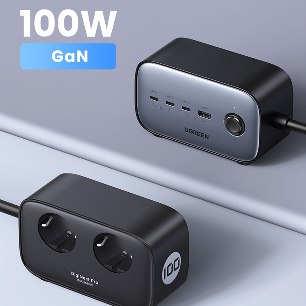 유그린 GaNIII 100W PD PPS 멀티탭 고속 충전기 프로 U-15686 - 상세 이미지 2