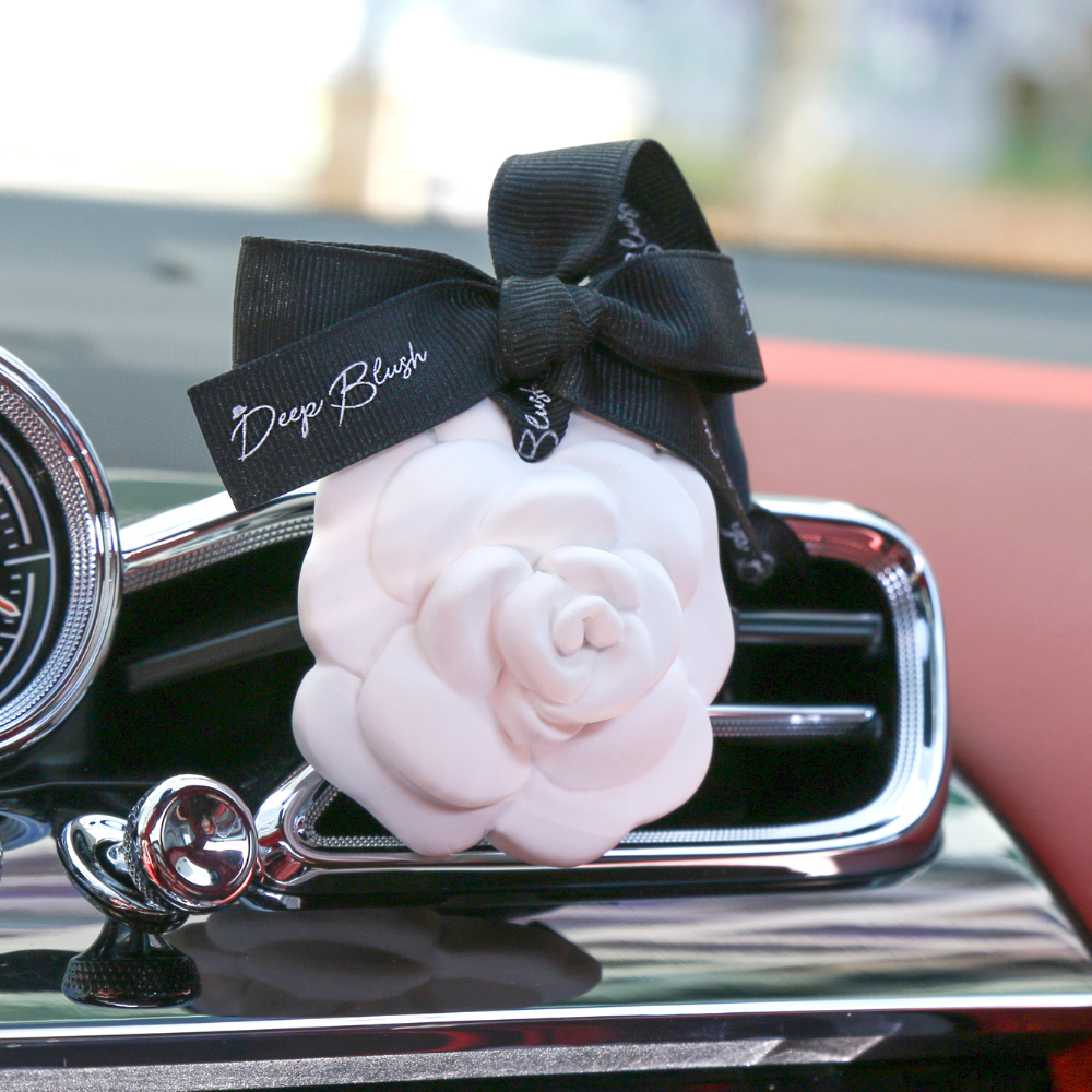 딥블러쉬 까멜리아 석고방향제 차량용방향제 화이트,리본걸이형,도손(본품+리필)