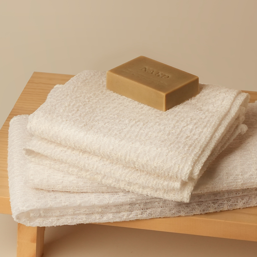 [2개] 나드 저자극 한지 샤워타올