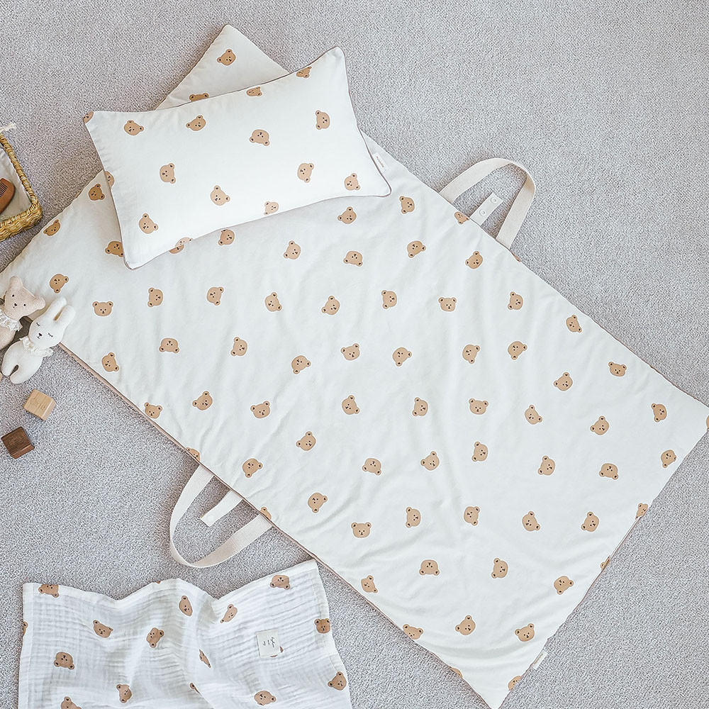 마롤로뜨 30수 순면 어린이집 낮잠 패드 + 이불 + 베개 4종SET 신생아 세트