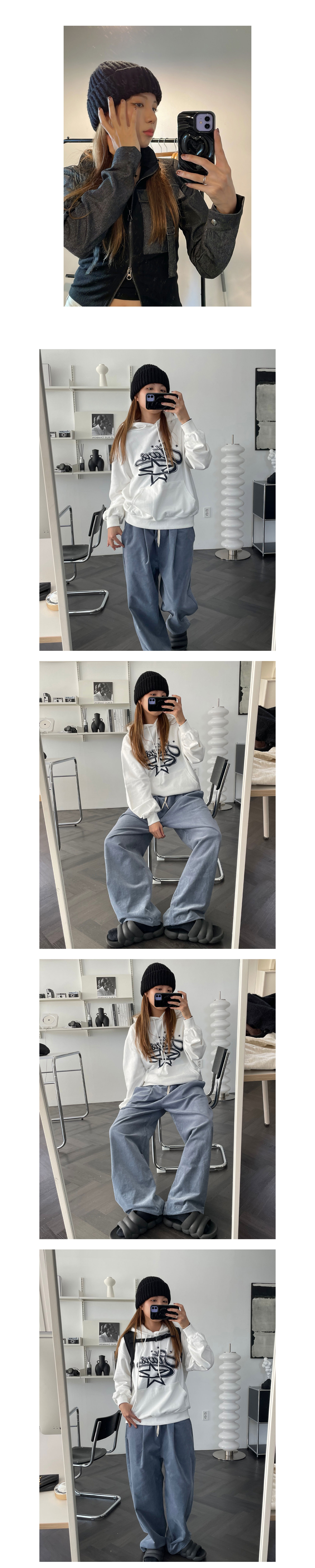 베이직 골지 니트 비니 커플 대두 롱 비니 (2color) 상세 이미지 5