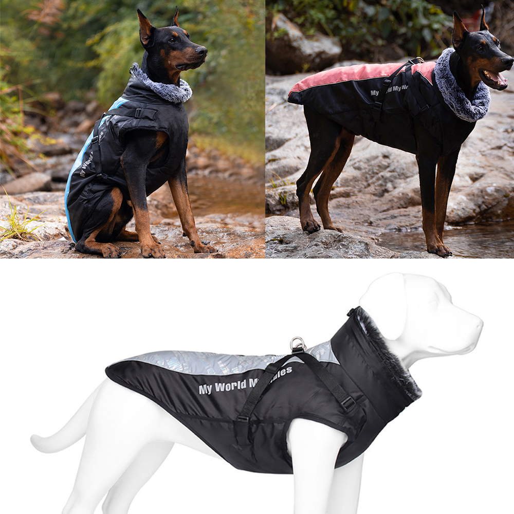 XL 대형견 중형견 강아지 겨울 애견 대형 옷 방한 패딩 조끼 외출 산책 하네스 진돗개