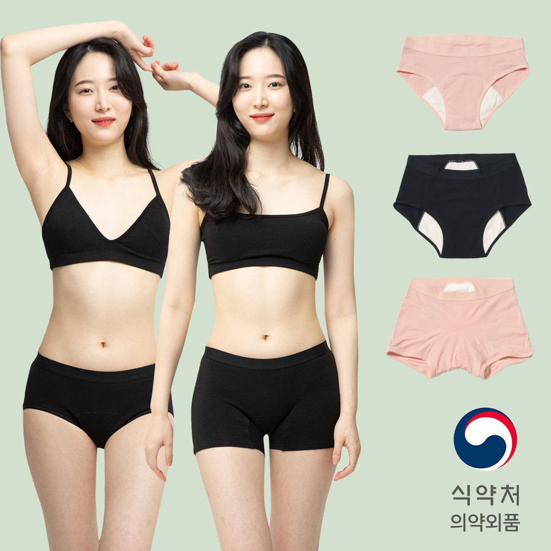 싸이클린 여성 생리팬티 입는생리대 초등 주니어 초경선물 오가닉 오버나이트 제품 이미지