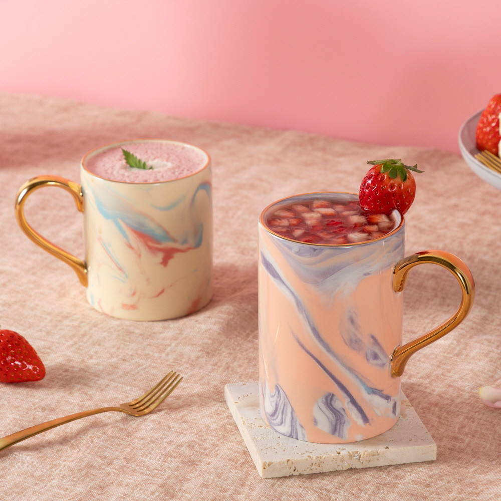 까사무띠 골드 마블 머그컵 홈카페 커피잔 선물 / 350ml