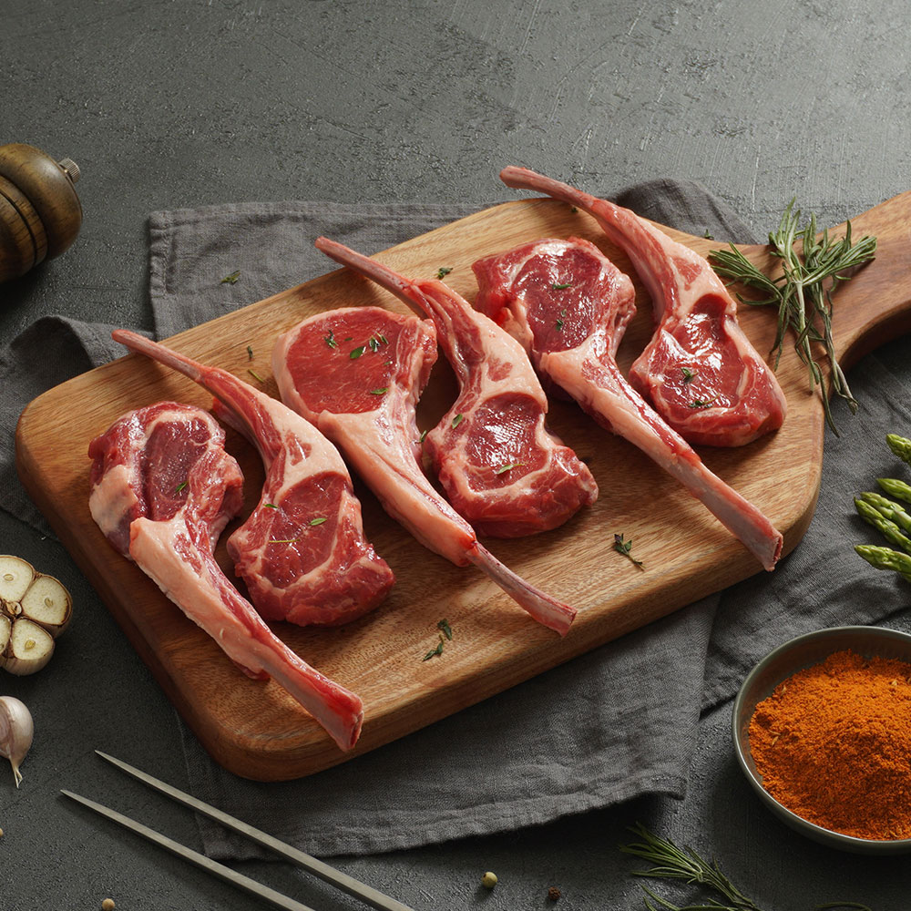 호주산 양갈비 프랜치랙 스테이크 양고기 구이 글램핑 바베큐 파티 맛집 시즈닝포함 730g