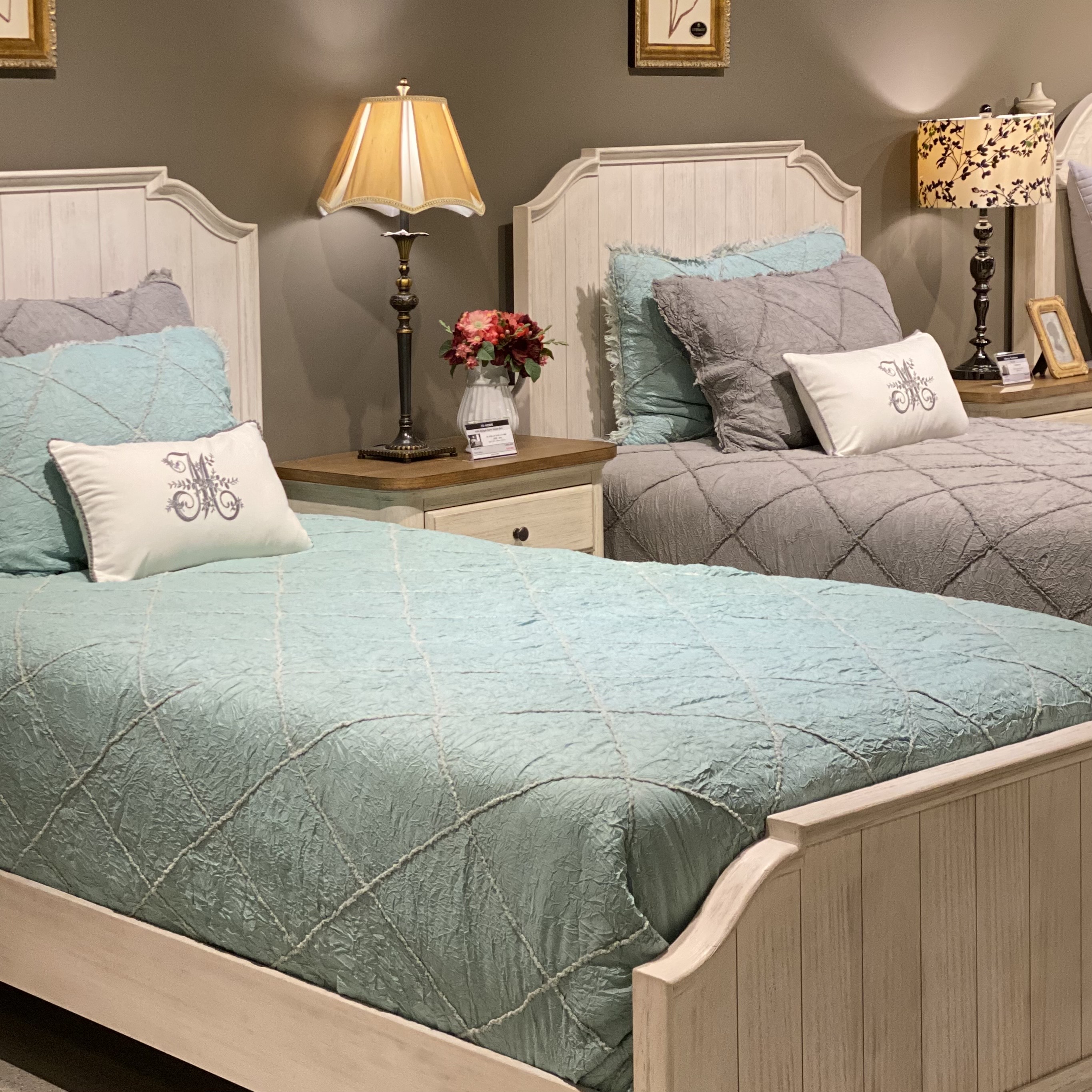 로튼 솜샤시 트윈 베드 이불 세트 슈퍼 싱글 침구 민트