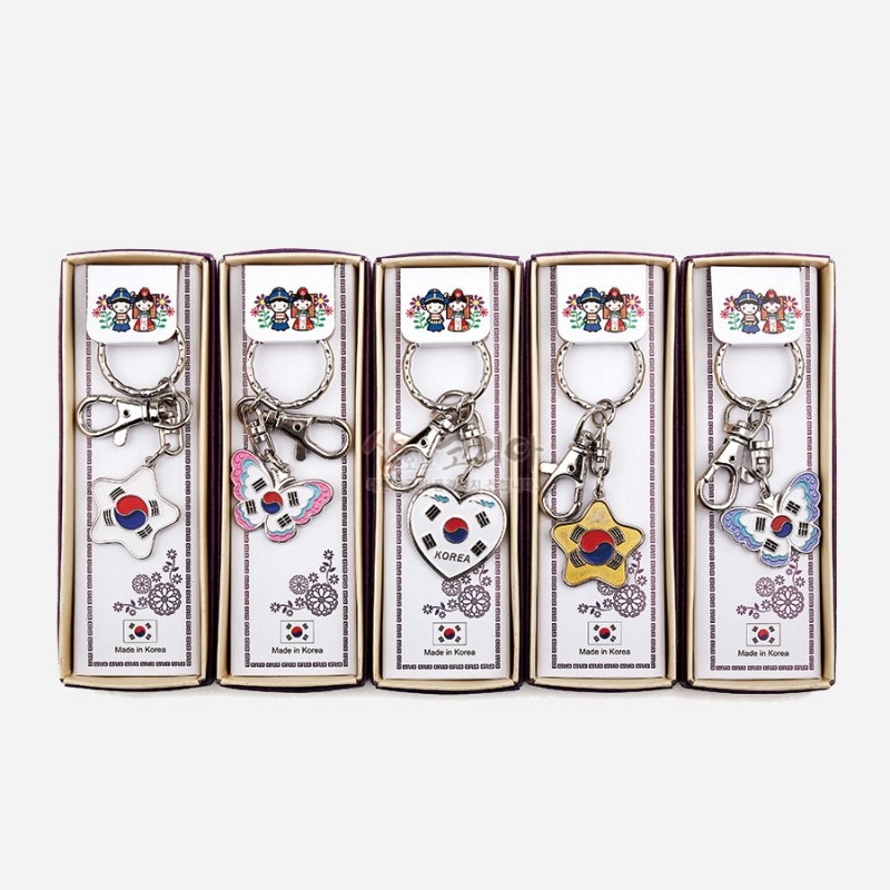 한국기념품 태극기 열쇠고리 5종세트 외국인선물 한국굿즈 - 상품 이미지