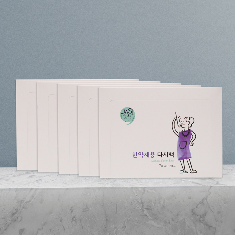 한약재용 다시백 7매X5팩 육수망 다시팩 국물백 국물팩 육수거름망 국물망 걸음망 - 상품 이미지