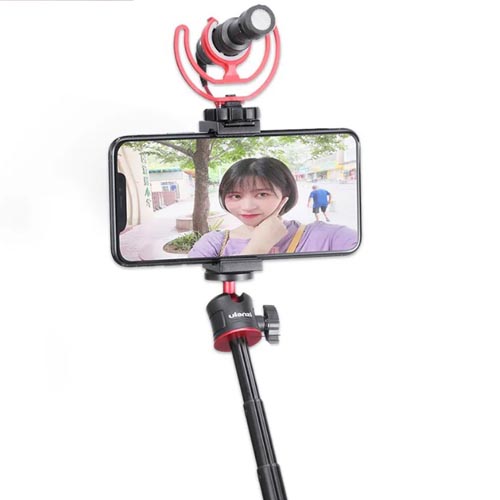 울란지 MT-08 브이로그 카메라 스마트폰 미니 삼각대 셀카봉 블랙 이미지 6