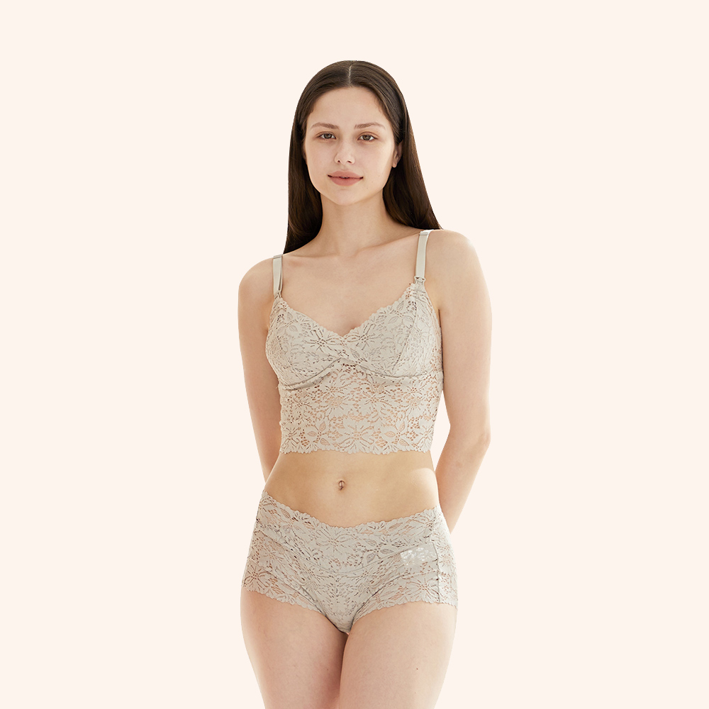 수유브라 원터치 블라썸 브라렛 임산부 속옷 수유 브라 팬티 세트 - 상세 이미지 2
