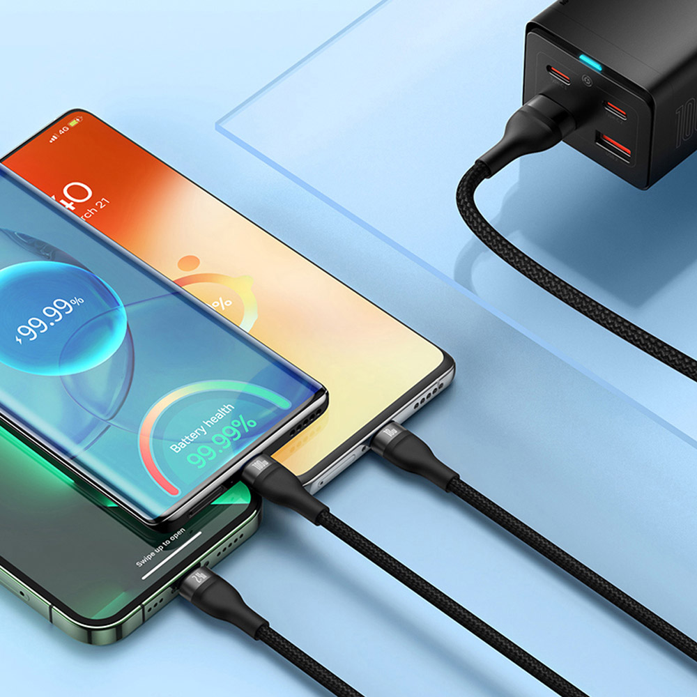 베이스어스 USB 3in1 고속 충전 데이타 케이블 100W 5핀 C타입 8핀 - 상세 이미지 5