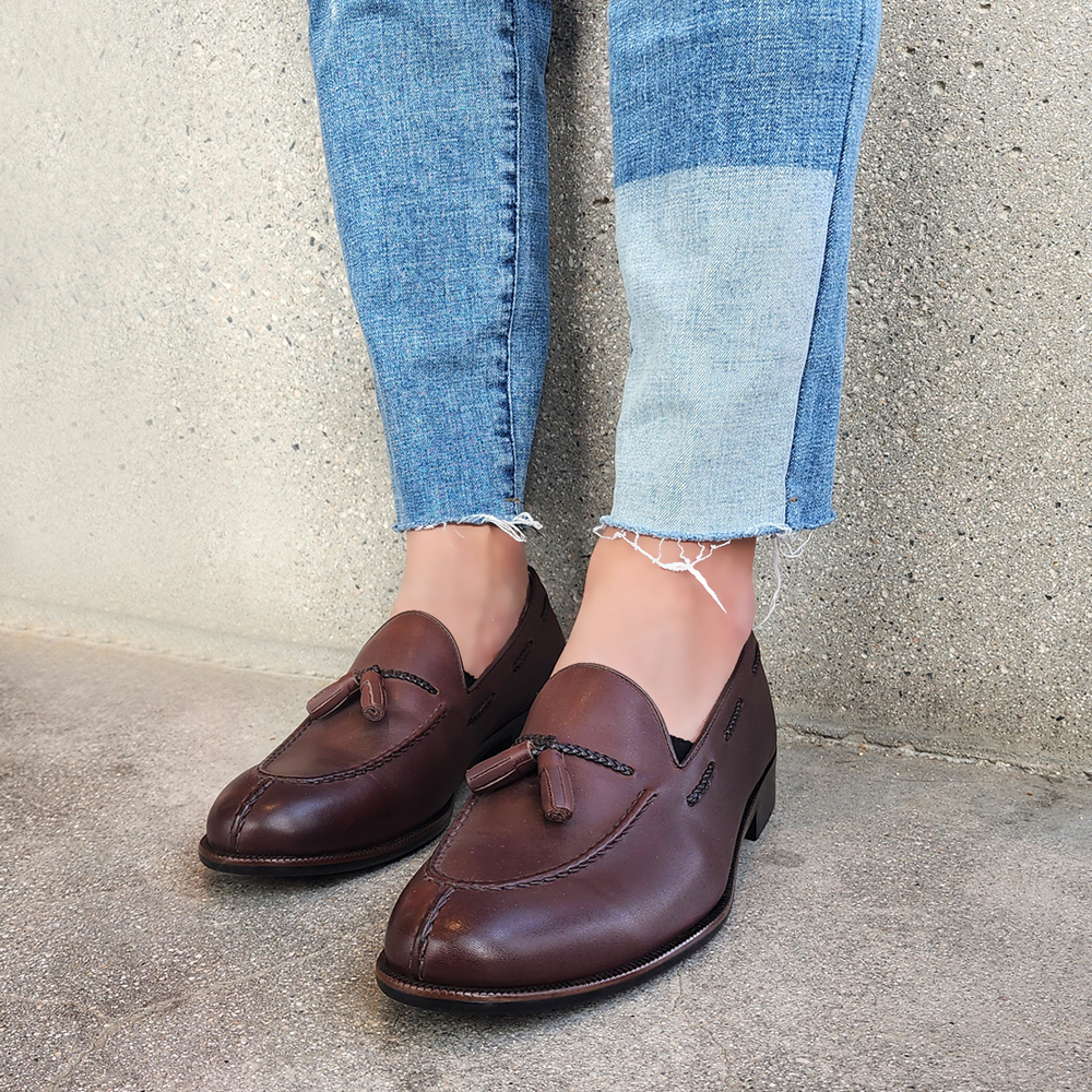 스테디 천연소가죽 테슬로퍼 수제화 키높이구두 240 290mm