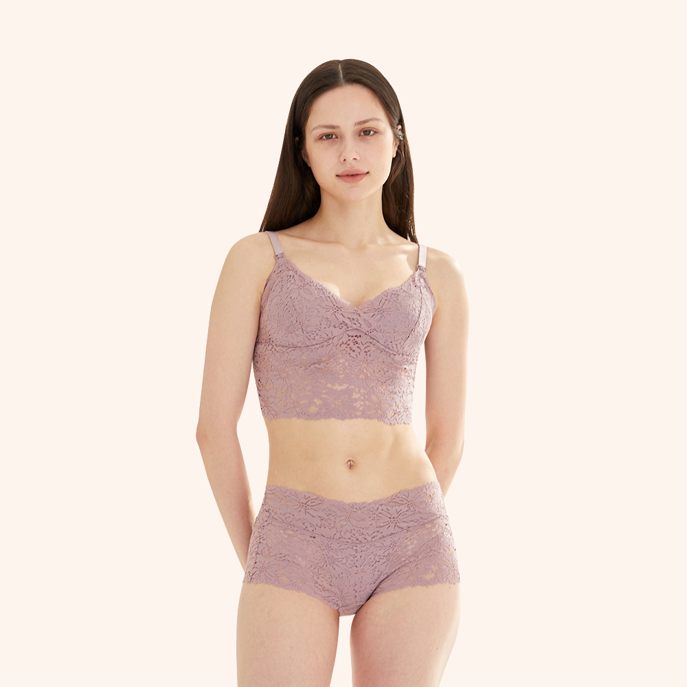 수유브라 원터치 블라썸 브라렛 임산부 속옷 수유 브라 팬티 세트 - 상세 이미지 4