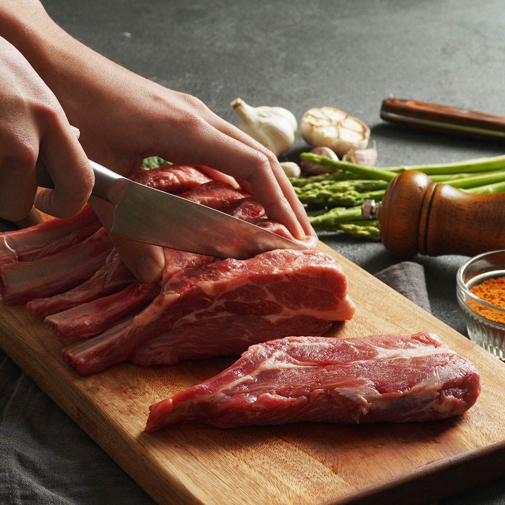 호주산 양갈비 숄더랙 스테이크 양고기 구이 글램핑 바베큐 파티 맛집 시즈닝포함 490g