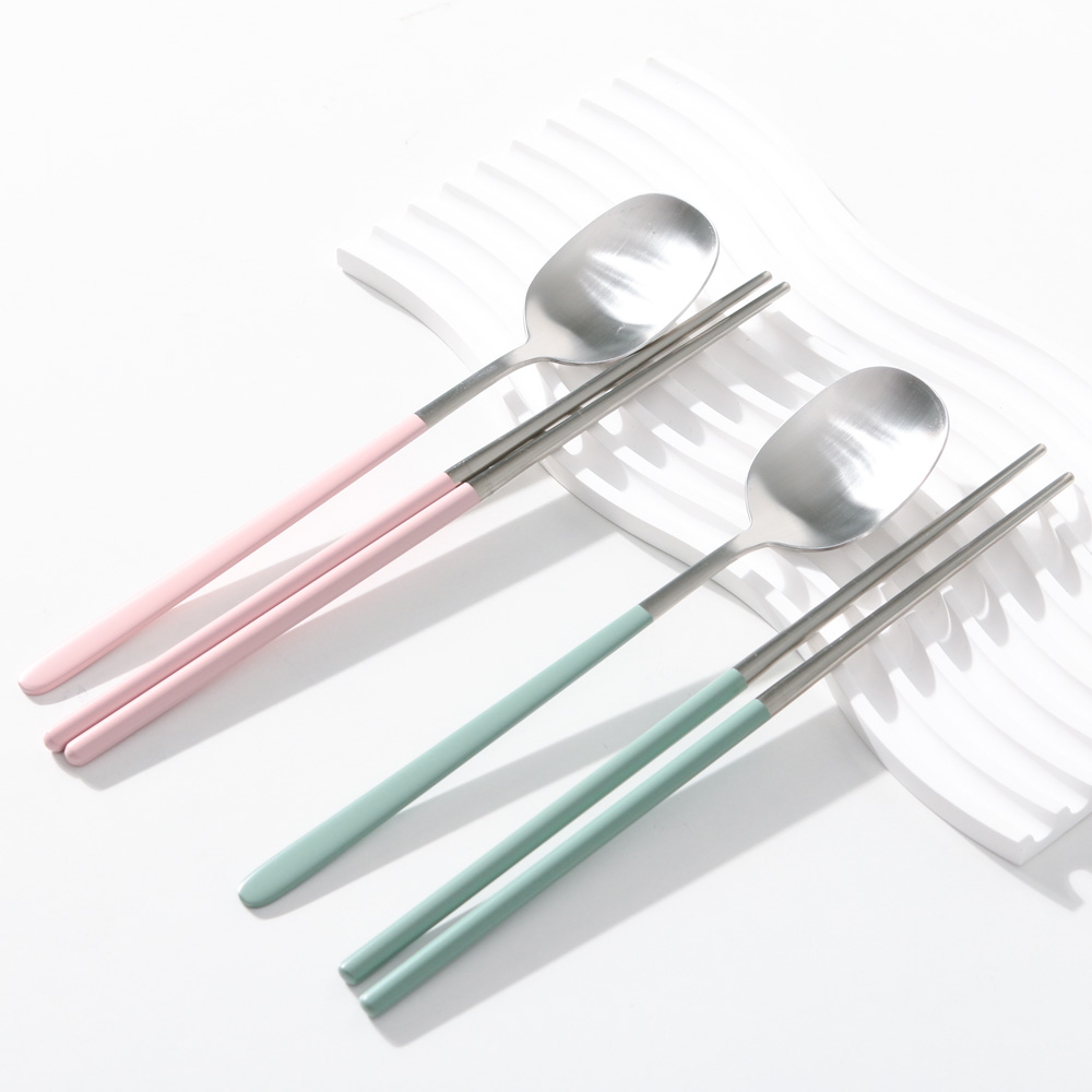 고급 답례품 선물 루드 파스텔 슬림 커트러리 숟가락 젓가락 예쁜 수저세트 4color 이미지 7