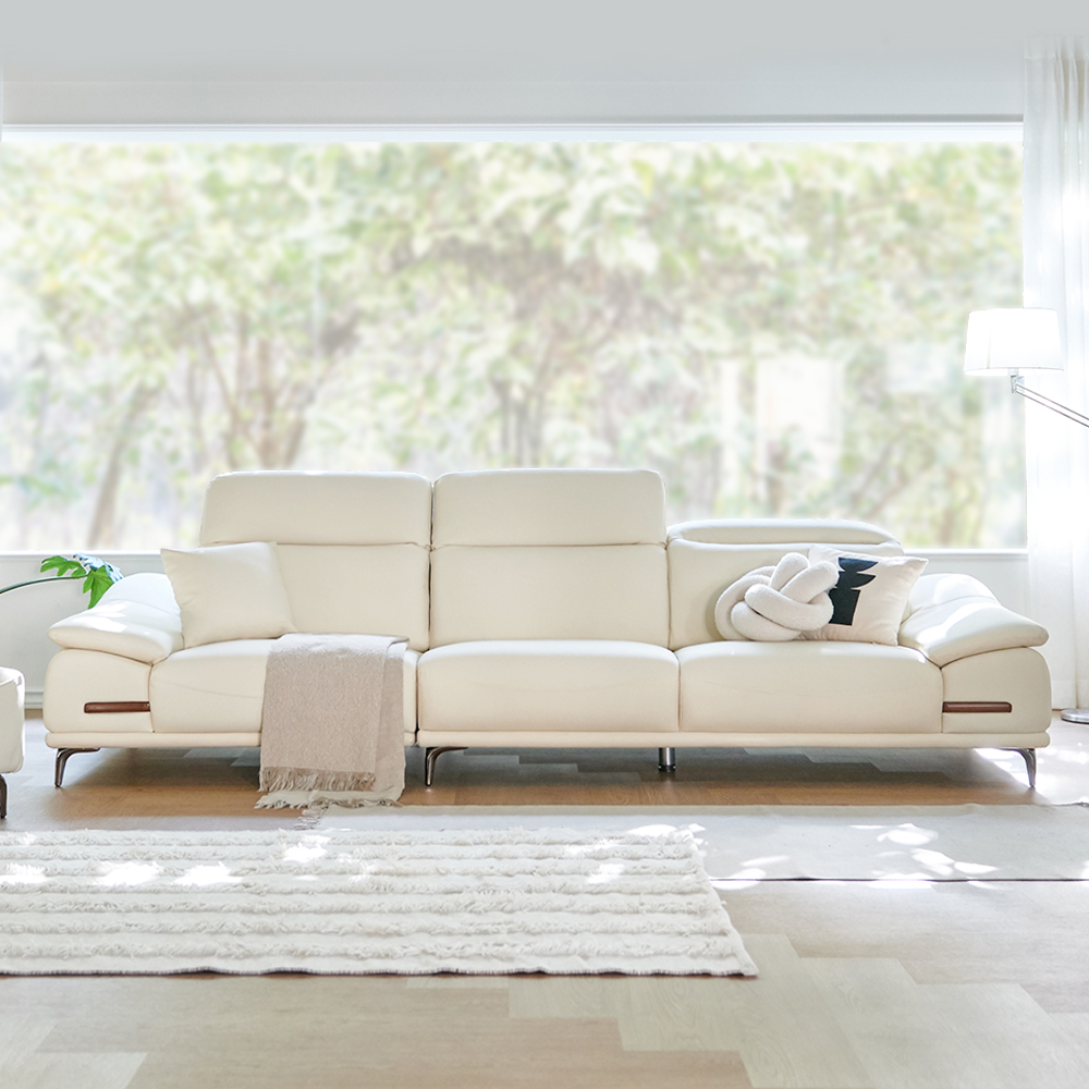 토르 인테리어 라운지 소파 헤드틸팅 가죽소파 4인용