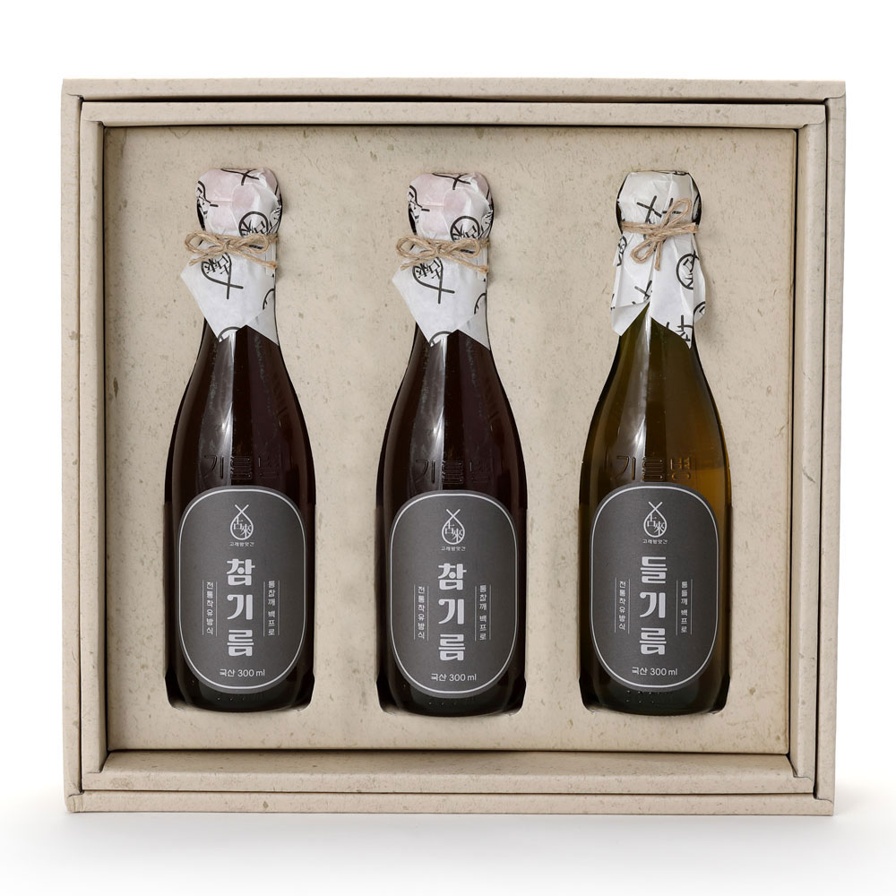 진품32호 국산 참기름 들기름 선물세트 300ml 추석 명절 행사 결혼 답례품