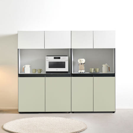 달소리가구 OEM 지오 비스포크 LED 1000 1200 광폭 주방수납장 오브제 빌트인 렌지대 그릇장 키큰장