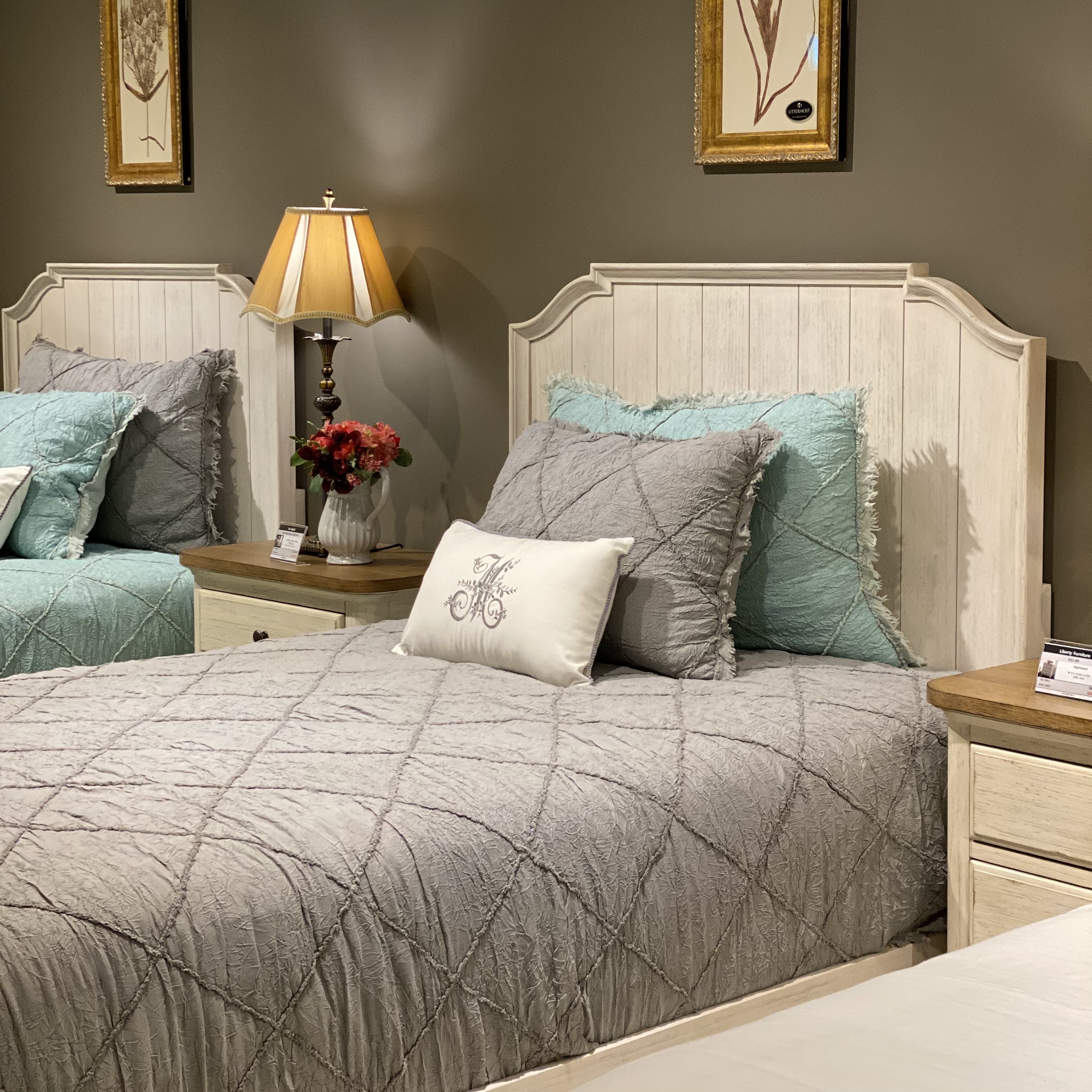 로튼 솜샤시 트윈 베드 이불 세트 슈퍼 싱글 침구 그레이