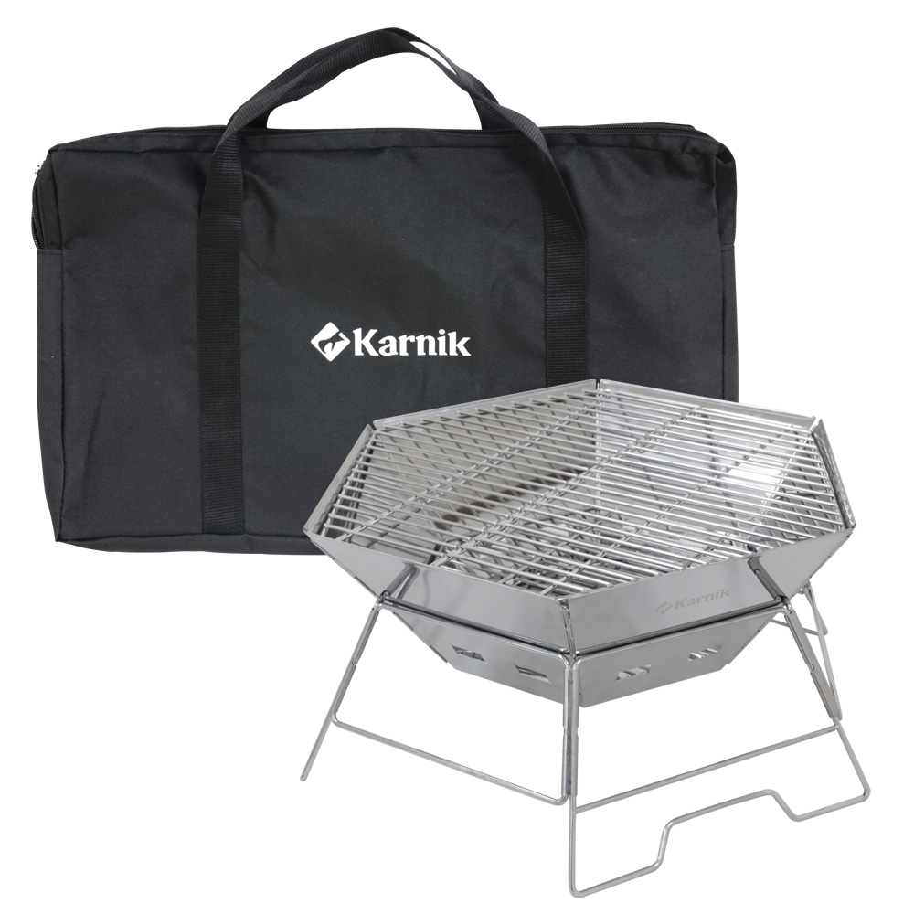 카르닉 불멍 육각 화로대 캠핑 접이식 바베큐 화로대 그릴 풀세트 프리미엄