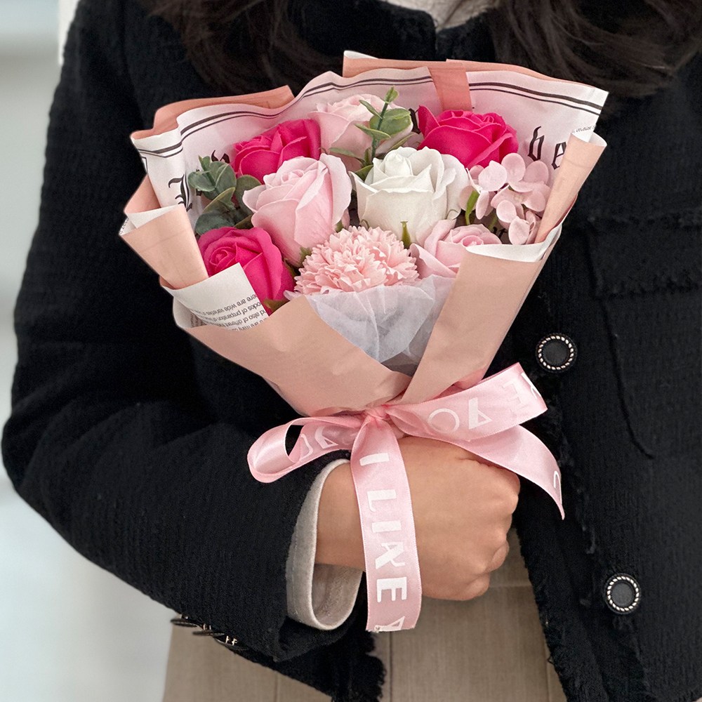 플로리스트 디자인 졸업꽃다발 비누꽃 생일 조화 학예회 유치원 기념일 선물 - 상품 이미지