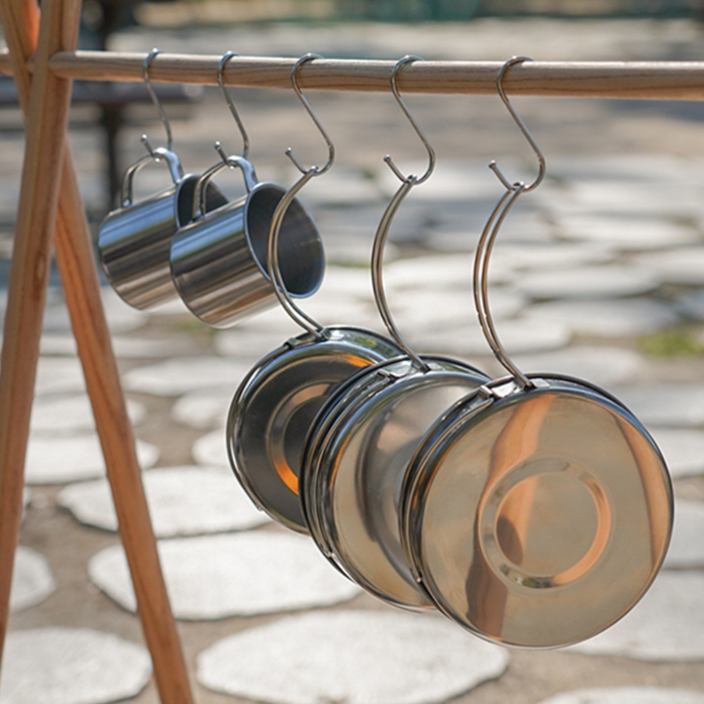 스텐 코펠세트 캠핑식기 그릇세트 경량 백패킹 낚시 8p