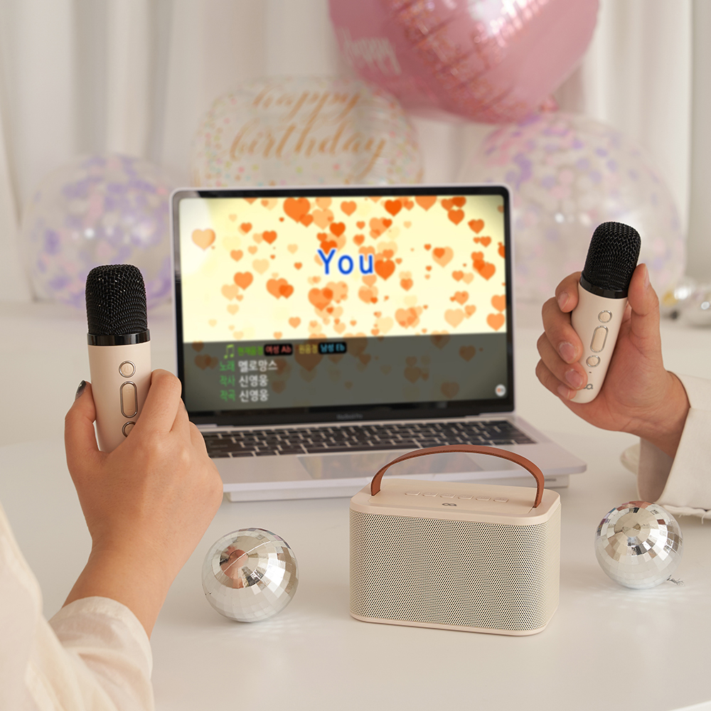오아 뮤즈S 블루투스 노래방 무선 마이크 듀얼 미니 휴대용 가정용 차량용 스마트폰