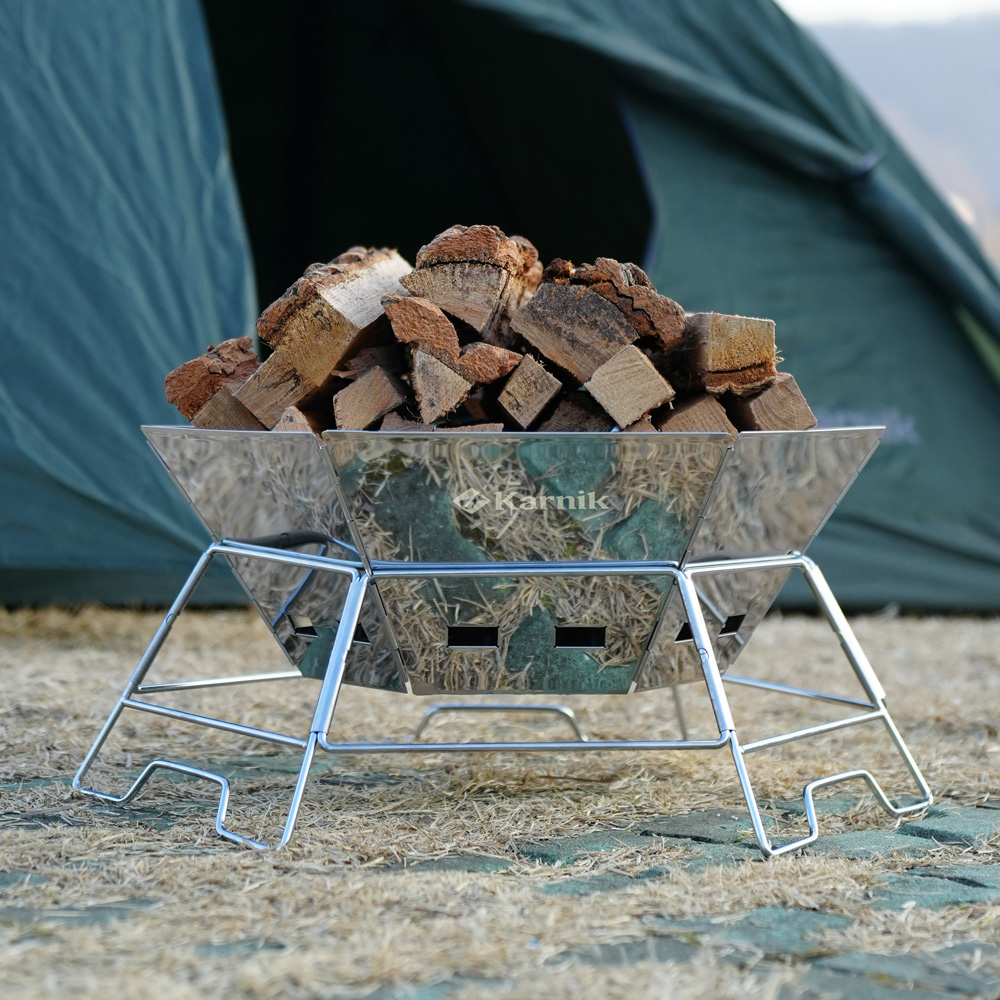 카르닉 불멍 육각 화로대 캠핑 접이식 바베큐 화로대 그릴 풀세트 프리미엄