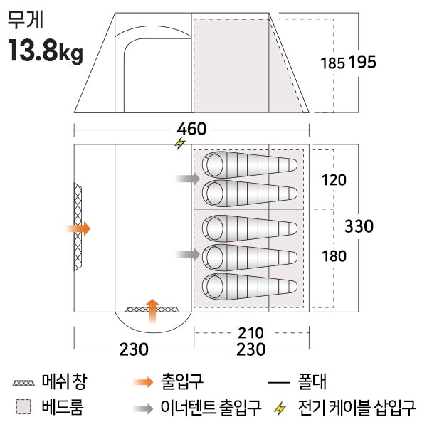 반고 오시리스 500 모로칸 블루 텐트 니오 정식 - 상세 이미지 2
