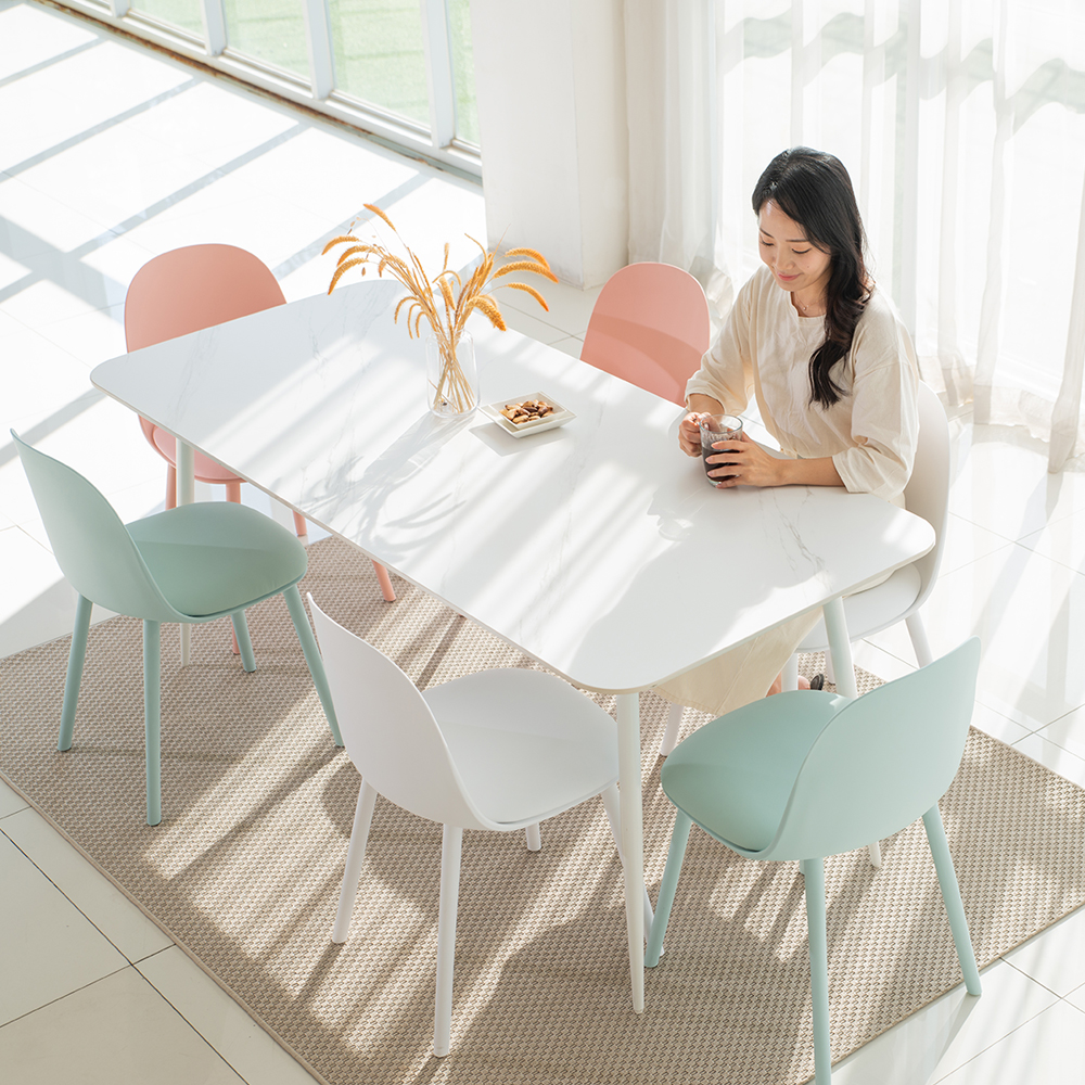이리스 세라믹식탁 테이블 4인용 식탁세트 포세린 1800 화이트 - 상품 이미지