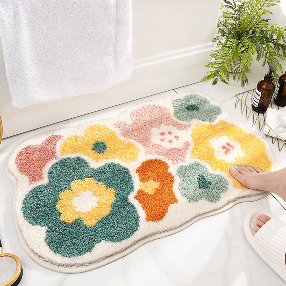 양드레 발매트 욕실 주방 현관 화장실 논슬립 빨아쓰는 발판 드림라인S 쓰리플라워즈 - 상세 이미지 4