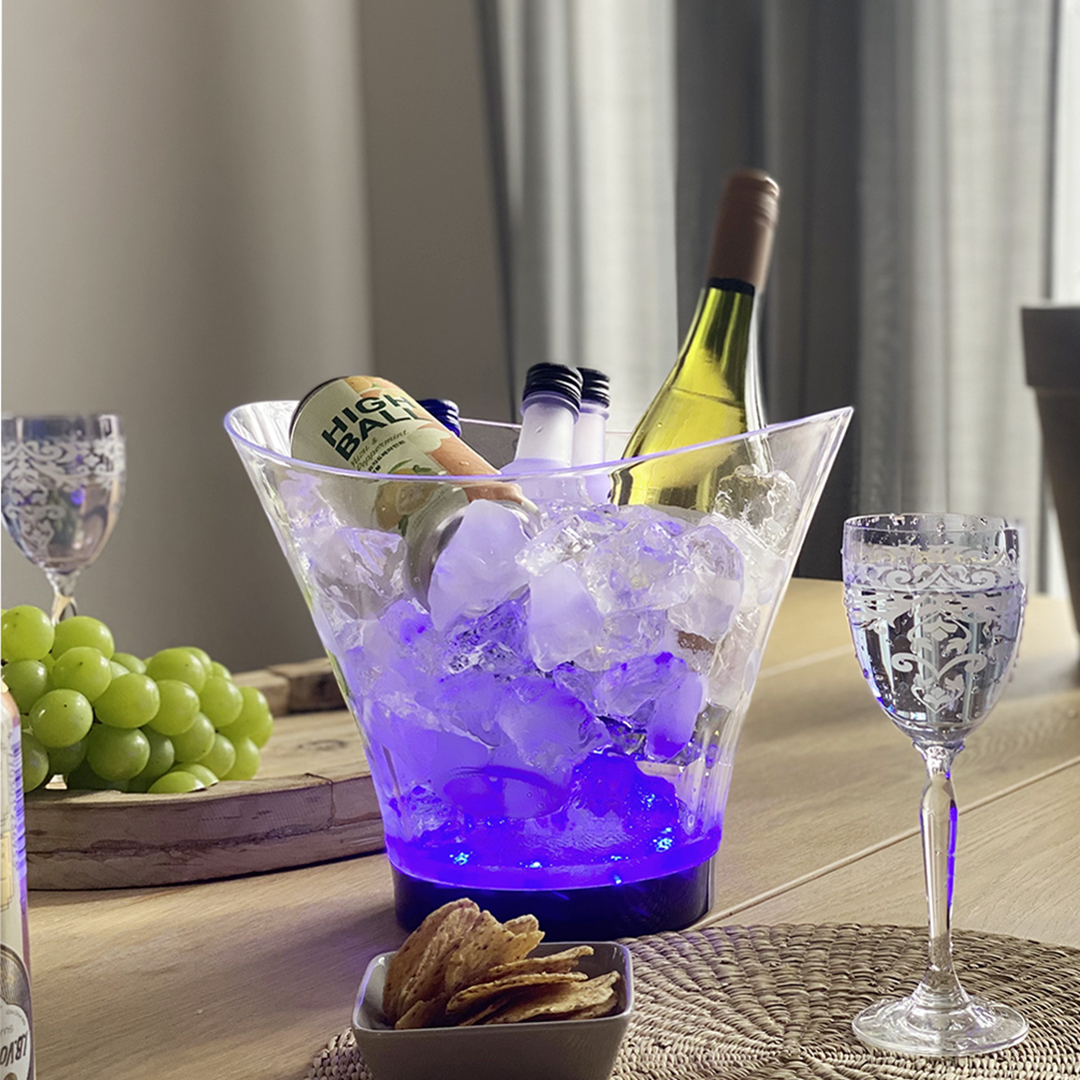 LED 와인 칠러 샴페인 쿨러 칠링 바스켓 아이스 버킷 6L - 메인 이미지