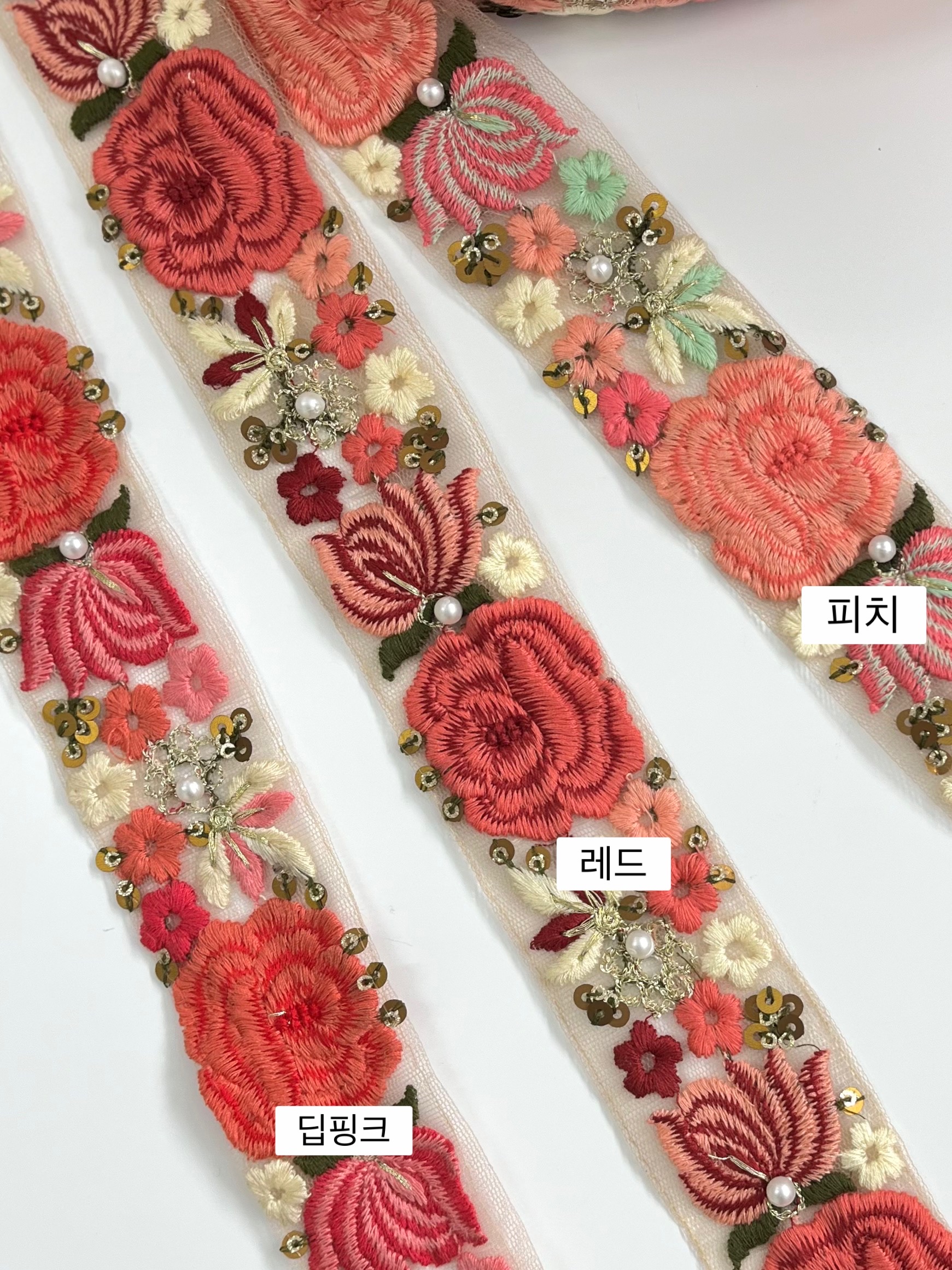 40mm 로즈 설날띠지 설날택 새해띠지 오간디리본 J00000066 - 상세 이미지 4